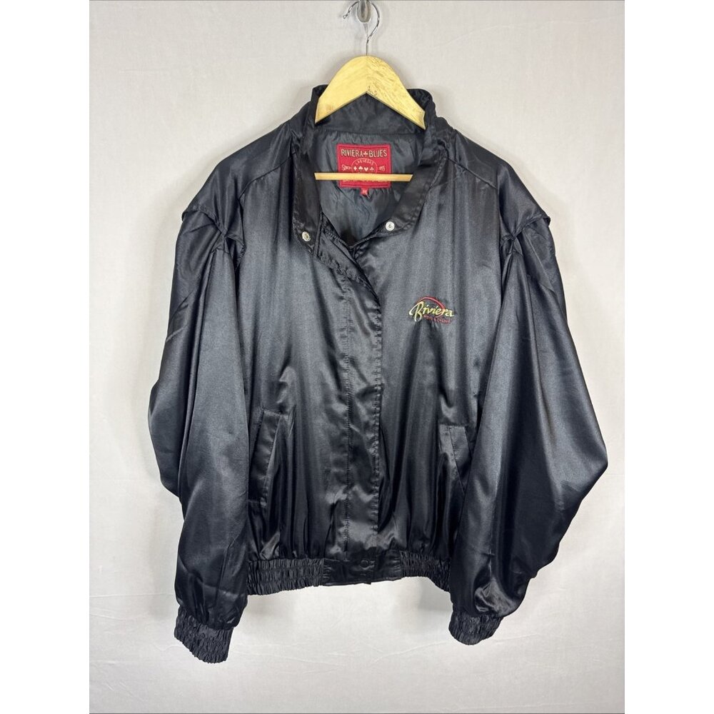 Vintage Riviera Hotel Casino Las Vegas Jacket Satin Bomber XXL USA Gambling